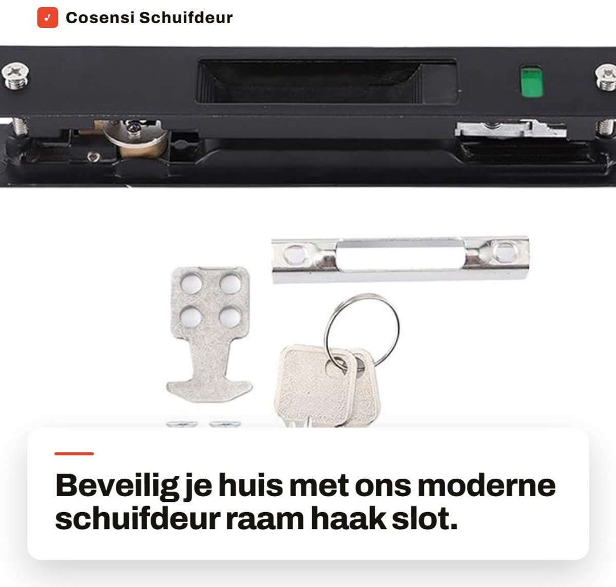 Dailygoods- Schuifdeurslot Duurzaam - Deurslot Buitendeur - Deurslot Anti-Diefstal - Deurslot Mobiele Deur - Eenvoudige Installatie - Roestvrijstalen Behuizing