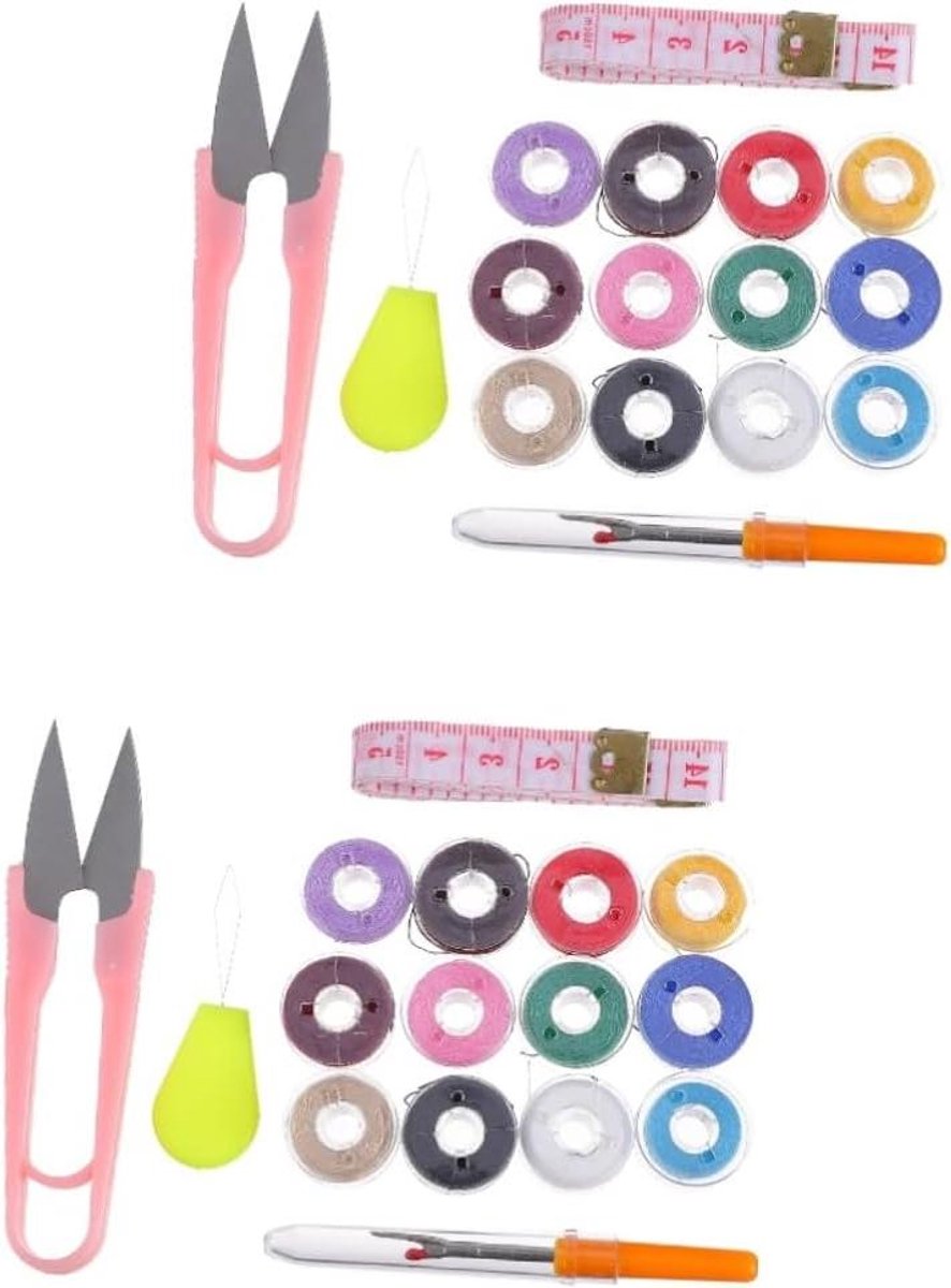 Borduurgaren Kit - Naaispullen Set - Huis Naaien - Compleet Accessoires - 2 Sets - Multi Color