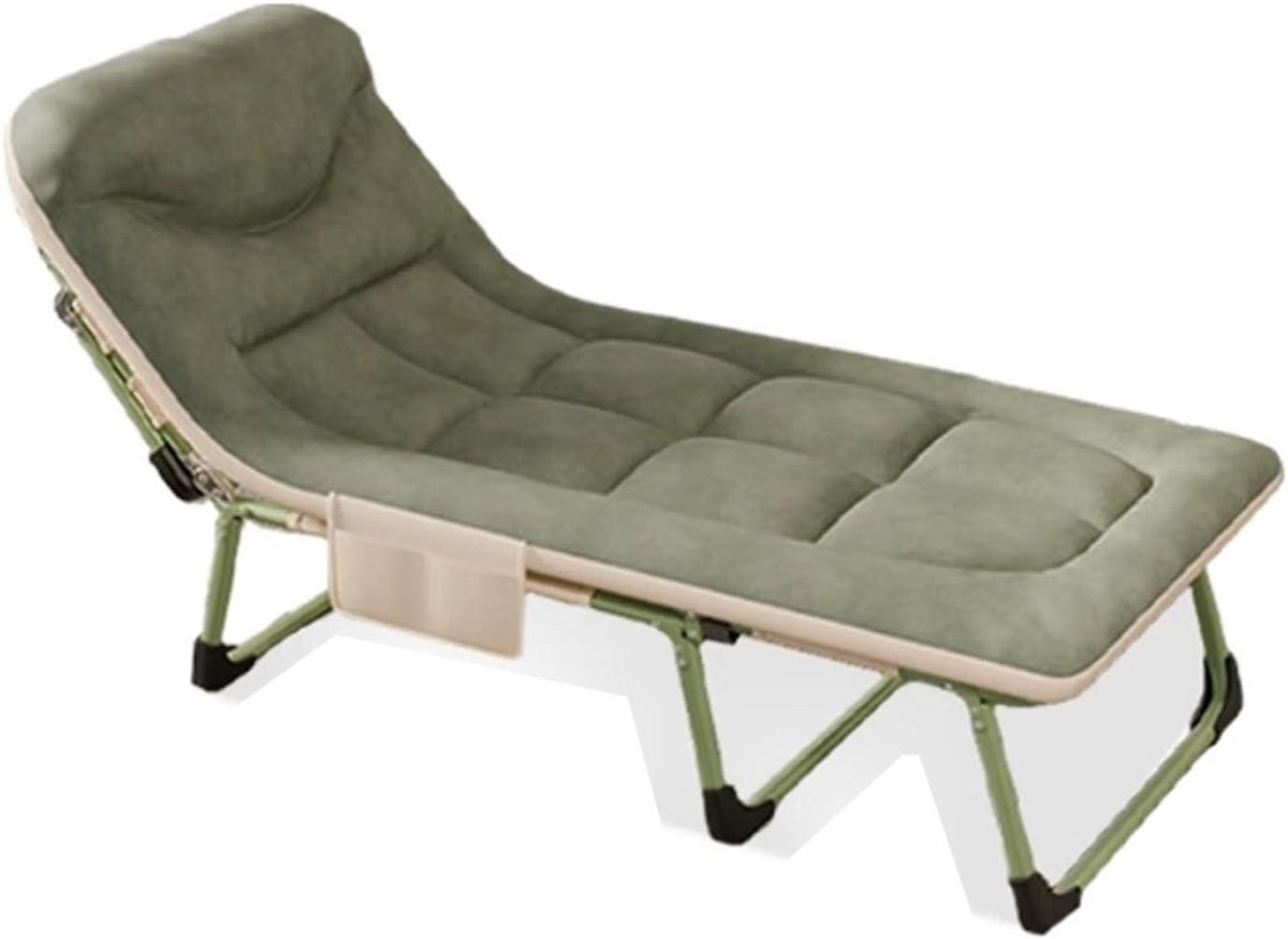Opvouwbaar Bed - Logeerbed Campingbed - Tijdelijk Slapen - Verstelbare Rugleuning - 250 kg Draagvermogen - Grijs