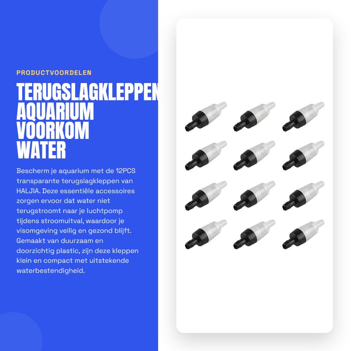 Dailygoods- Check Valve - 12PCS - Duurzaam Plastic - Waterdicht - Aquarium - Luchtpomp Beveiliging - 3 mm Luchtdiameter - Aquariumventiel