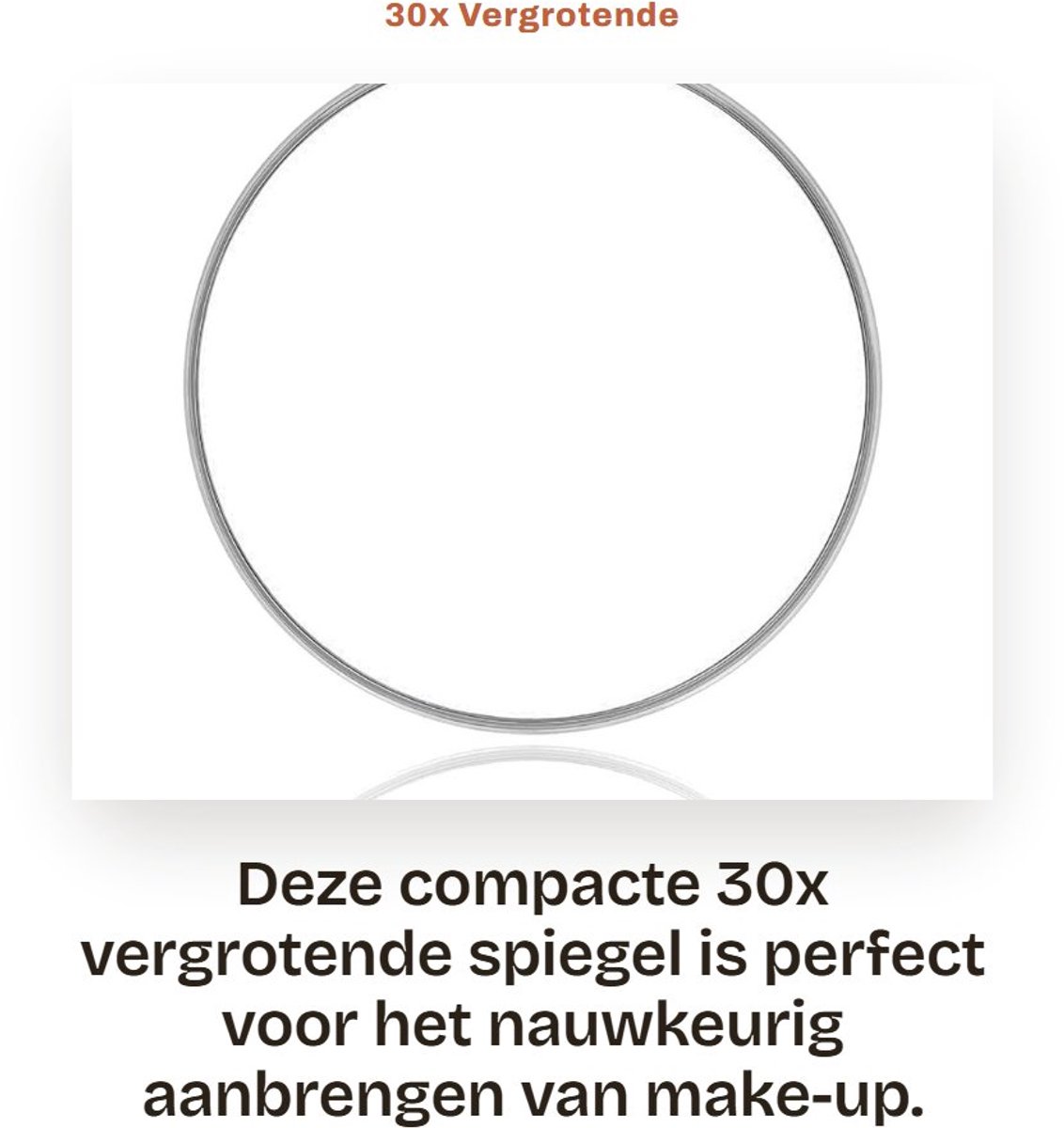 Dailygoods- Vergrotende Spiegel 30x - Make-up Spiegel met Zuignap - Ronde Spiegel - Compacte Reisspiegel - Eenvoudig te Installeren - Duidelijke Details