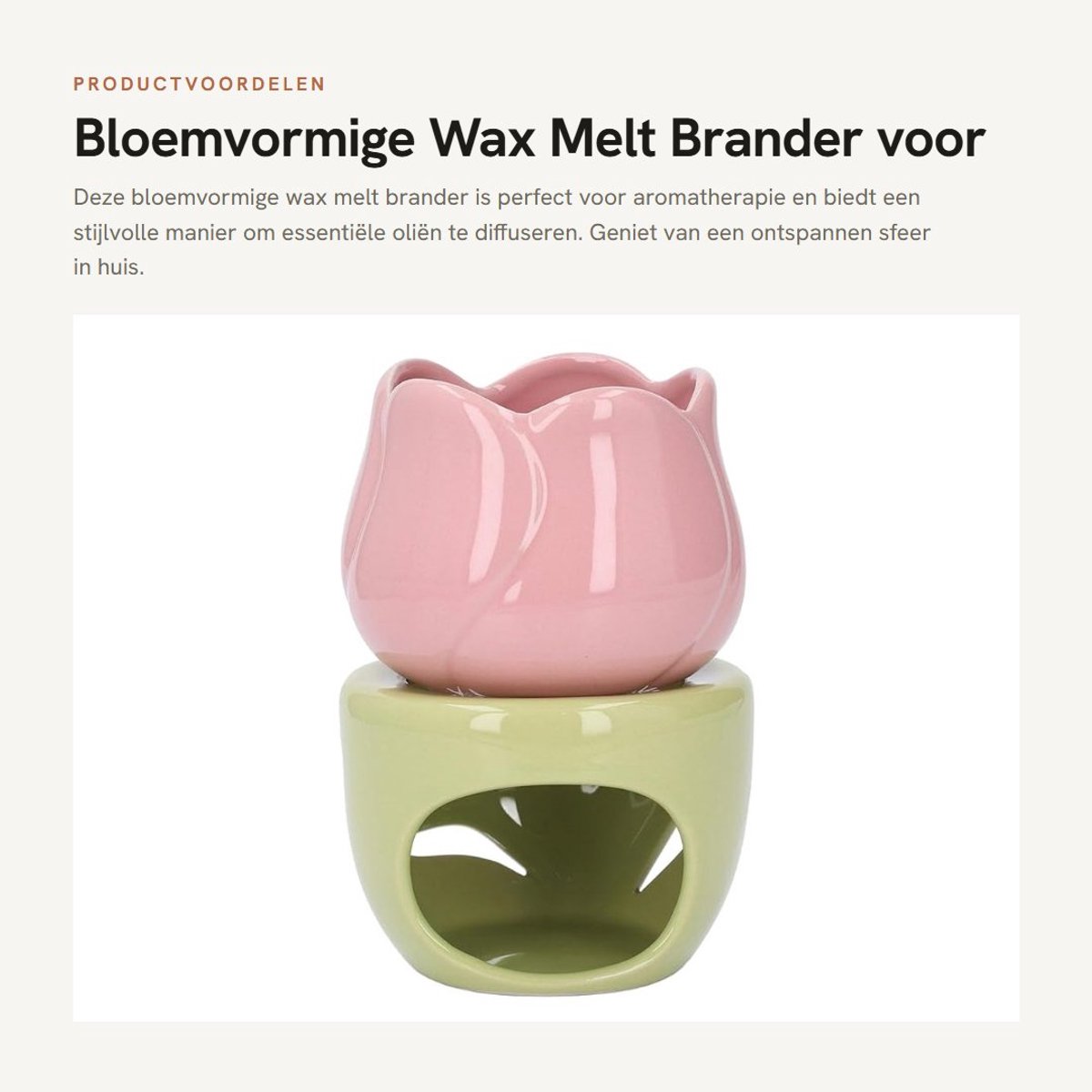 Dailygoods- Wax Melt Brander Bloemvorm - Aromatherapie Brander - Geurbrander voor Essentiële Oliën - Keramische Olie Diffuser - Huisdecoratie - Ontspanning en Wellness