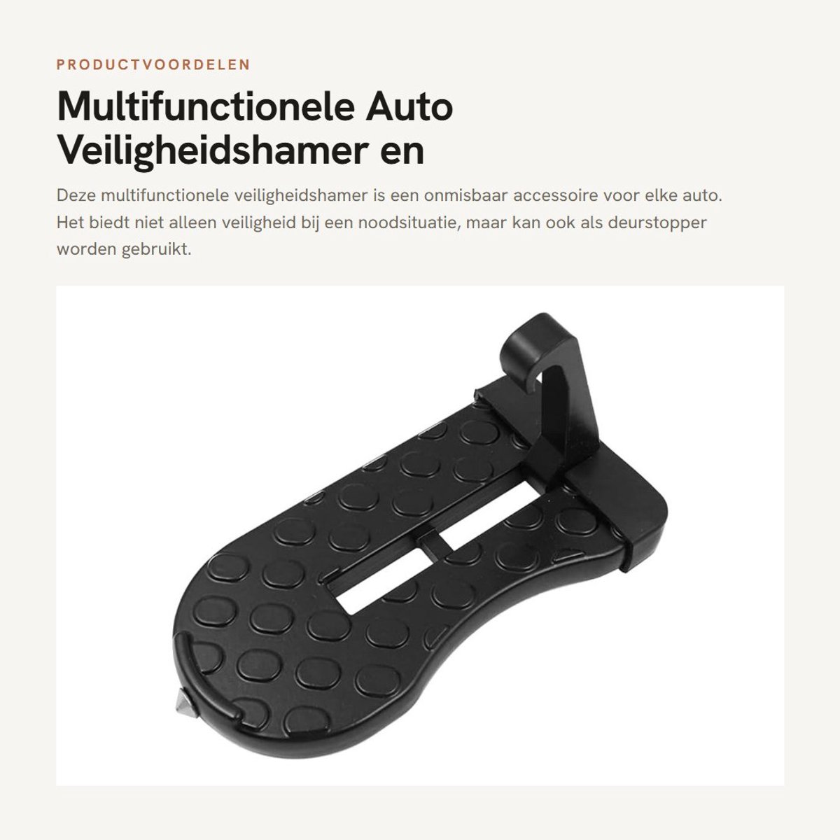 Dailygoods- Veiligheidshamer Schokbestendig - Noodhamer Auto - Gordelsnijder - Multifunctioneel - Opvouwbaar - Voor de meeste modellen