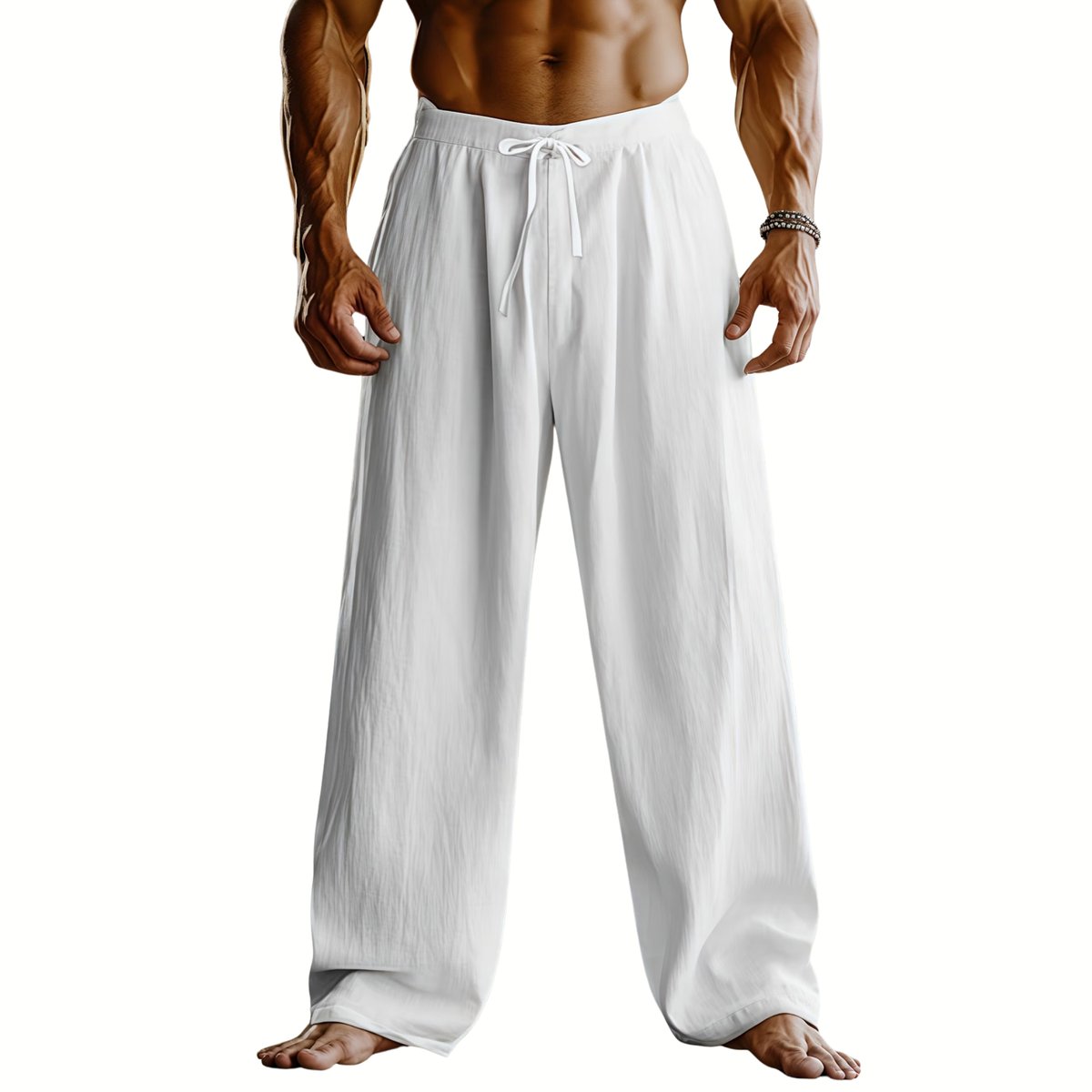 Currero Linnen Broek Heren - Zomerbroek - Volwassenen - Lange Broek - Pantalon - Strandbroek - Zomer - Ibiza Stijl - Wit XXL