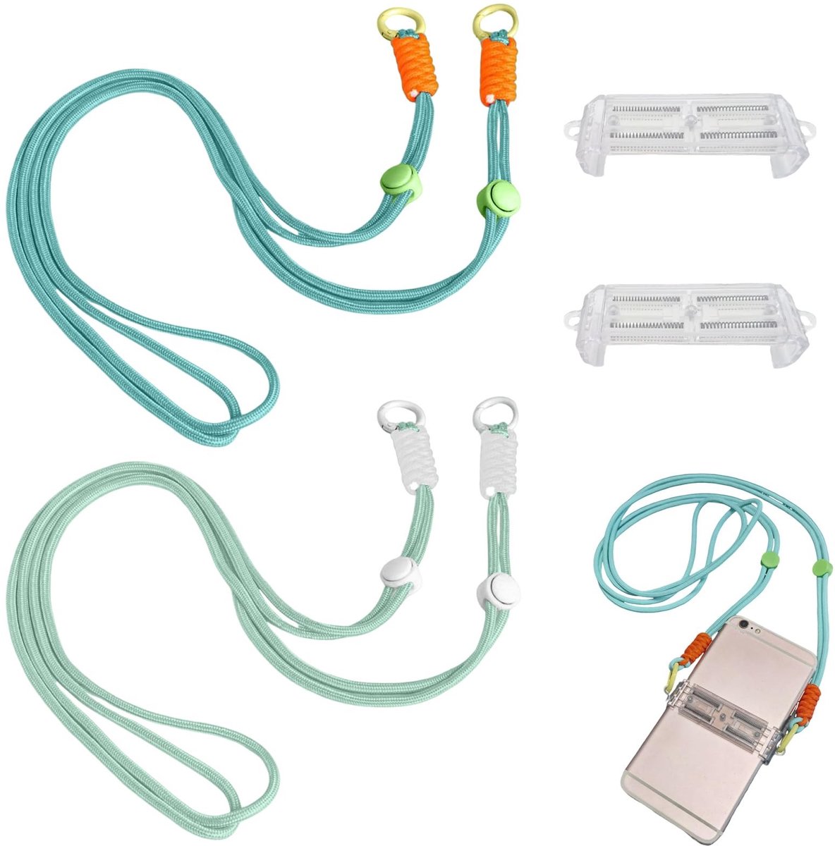 Dailygoods- Telefoonlijn Universeel - Verstelbaar Telefoonkoord - Telefoonkoord Pols - Telefoonkoord Crossbody - Telefoonkoord Kralen - Geschikt voor Smartphones