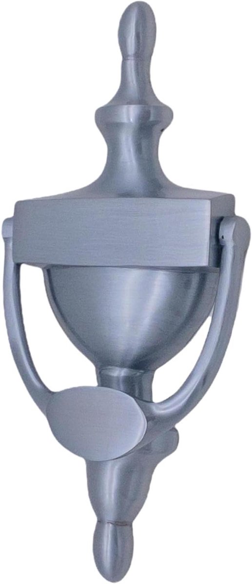 Deurbel Urn - Klassiek Beslag - Voordeur Versieren - Massief Messing - 20 cm - Satijn Chroom