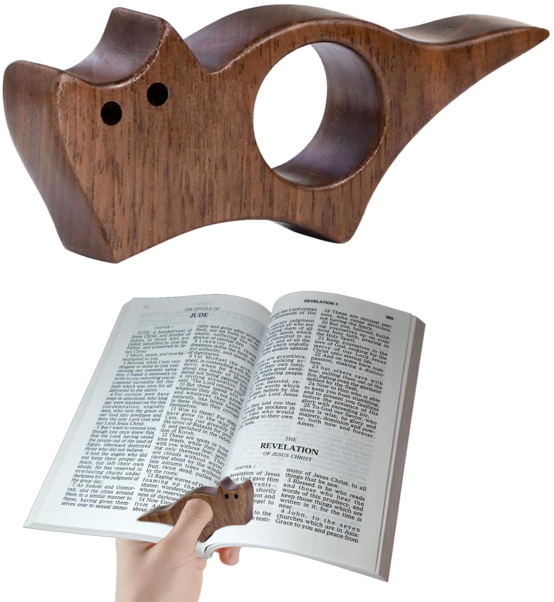 Dailygoods- Boekenstandaard Hout - Kattenmotief - Boekopeners - Leesaccessoires - Boekenhouder - Verstelbaar - 1 Exemplaar - Boekbladhouder