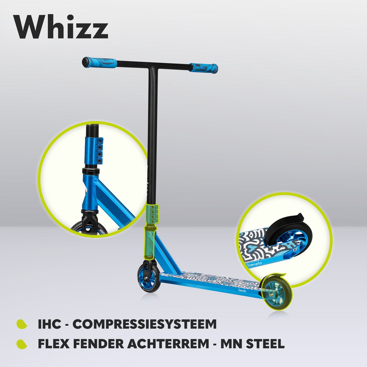 Lionelo Whizz Step - 110mm PU Wielen - T-Bar Stuur - 100 kg Draagvermogen - ABEC-9 Lagers - Voor Jongens en Meisjes — afbeelding 20