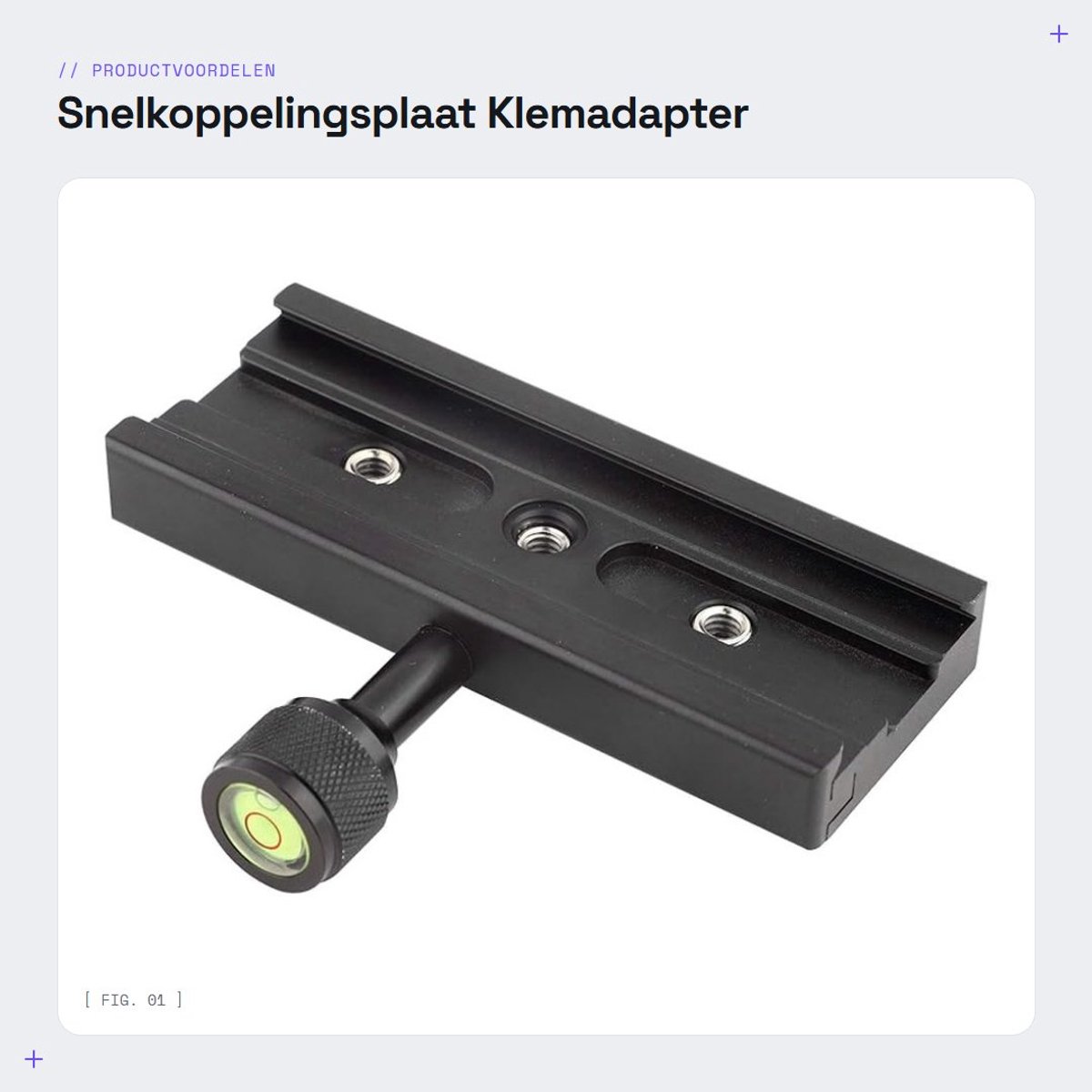 Dailygoods - Snelkoppelingsplaat - Klemadapter - Professionele foto's - Zwart - Snelwisselklem - Geschikt voor statieven en monopods - 1/4" en 3/8" sc...