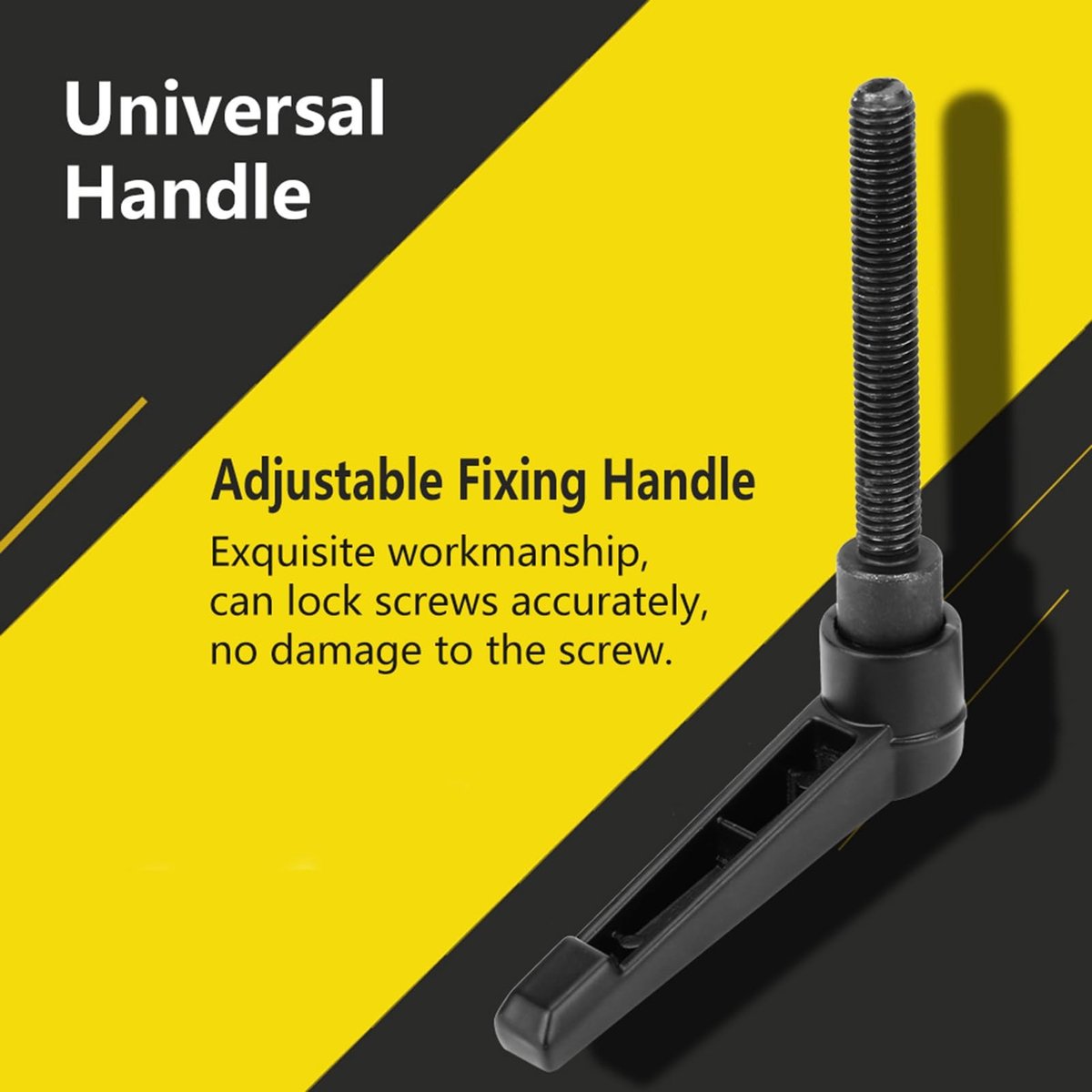 Dailygoods- Klemhendels Set van 4 - Verstelbare Handgrepen - M6 Roestvrij Staal - Zwart - Corrosiebestendig - Voor Mechanische Toepassingen - Handgreep