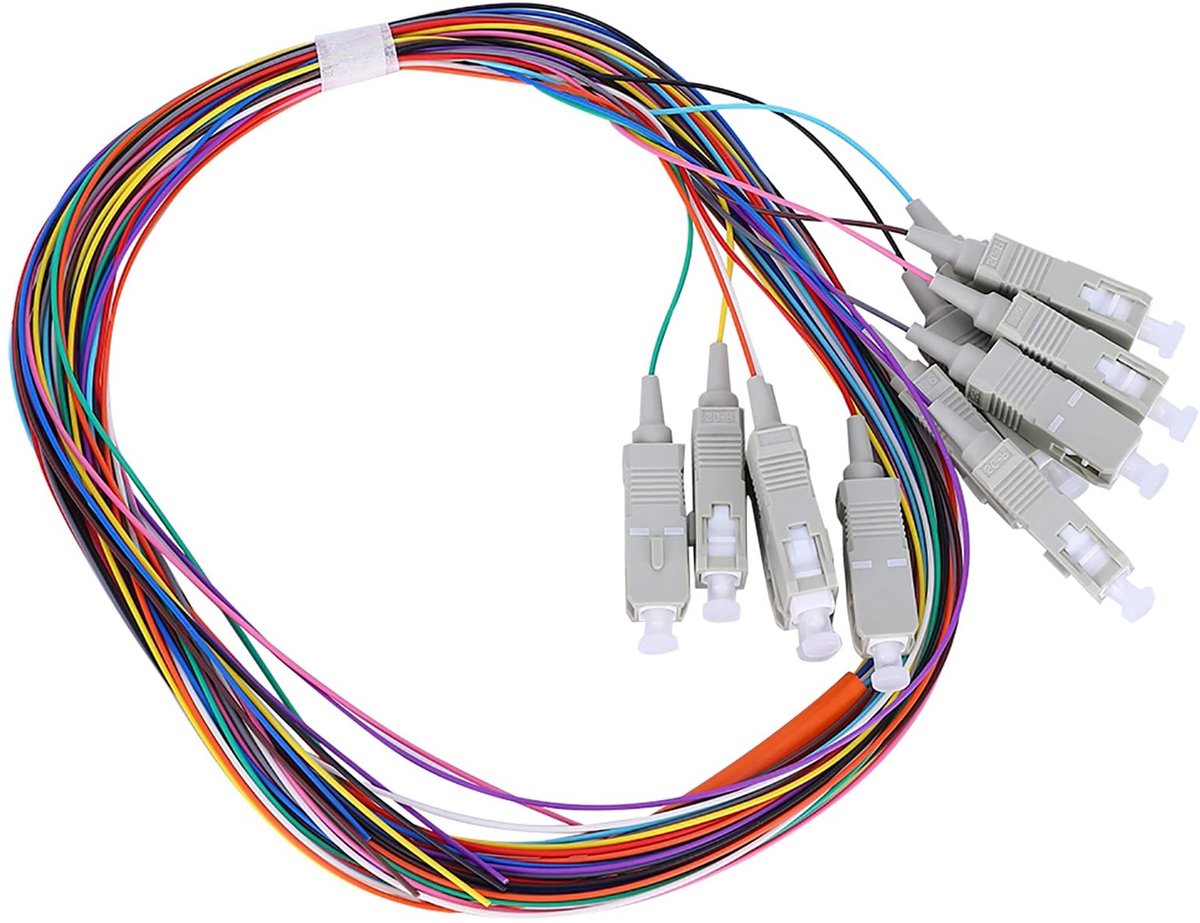 Dailygoods- Glasvezel Pigtail Kabel 1,2 M - 12-aderige Multimode - SC/UPC - Carrier-Class Niveau - Plug-and-play - Hoogwaardig PVC-omhulsel - Fiber Kabel