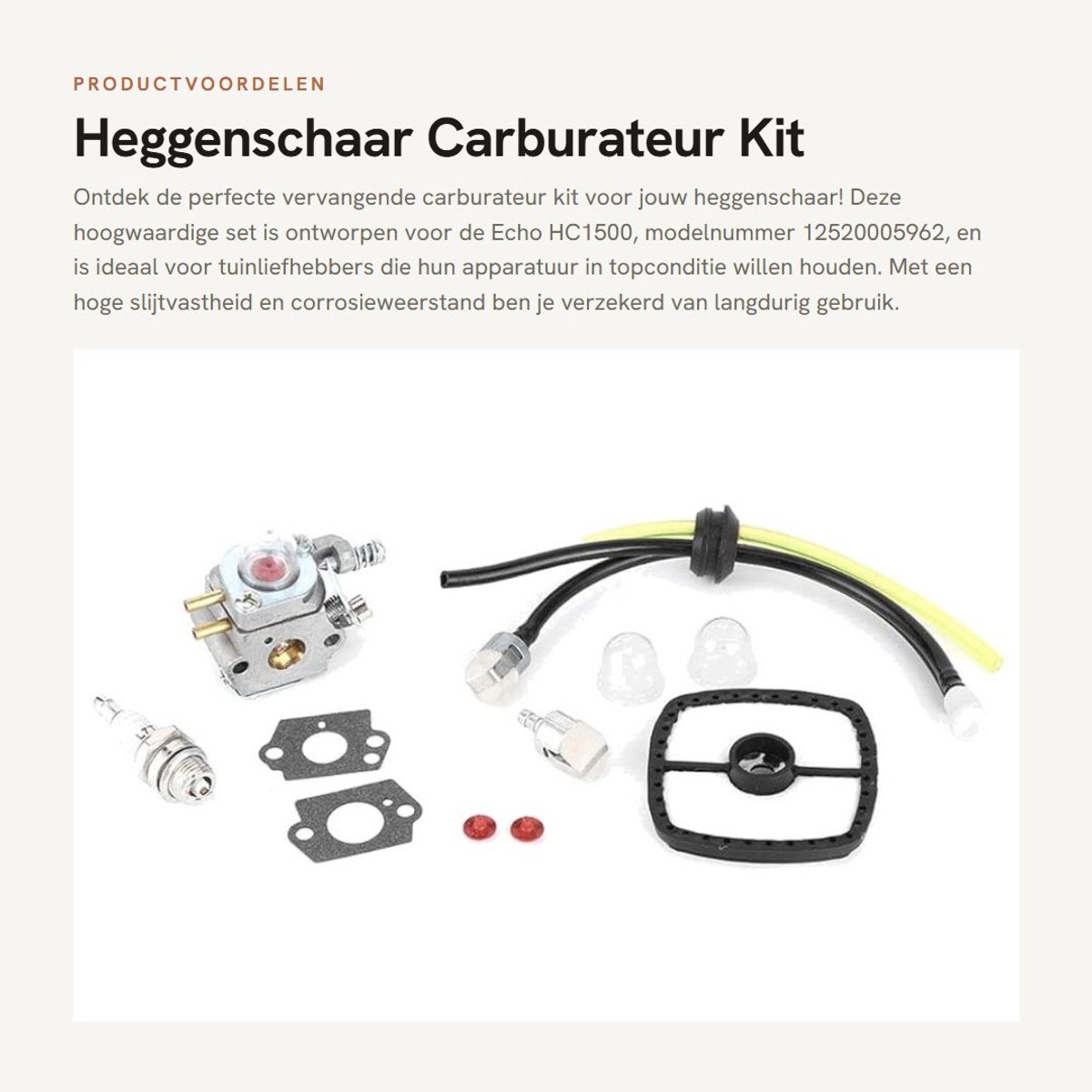 Dailygoods- Heggenschaar Carburateur Set - Vervangende Accessoires - Aluminium - Slijtvast - Eenvoudig te Installeren - Verbeterde Efficiëntie