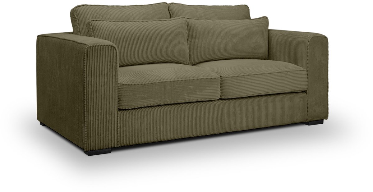 Almera 2.5 zitsbank khaki - Ruime loungebank met FSC-hout | Goedzit - 241cm