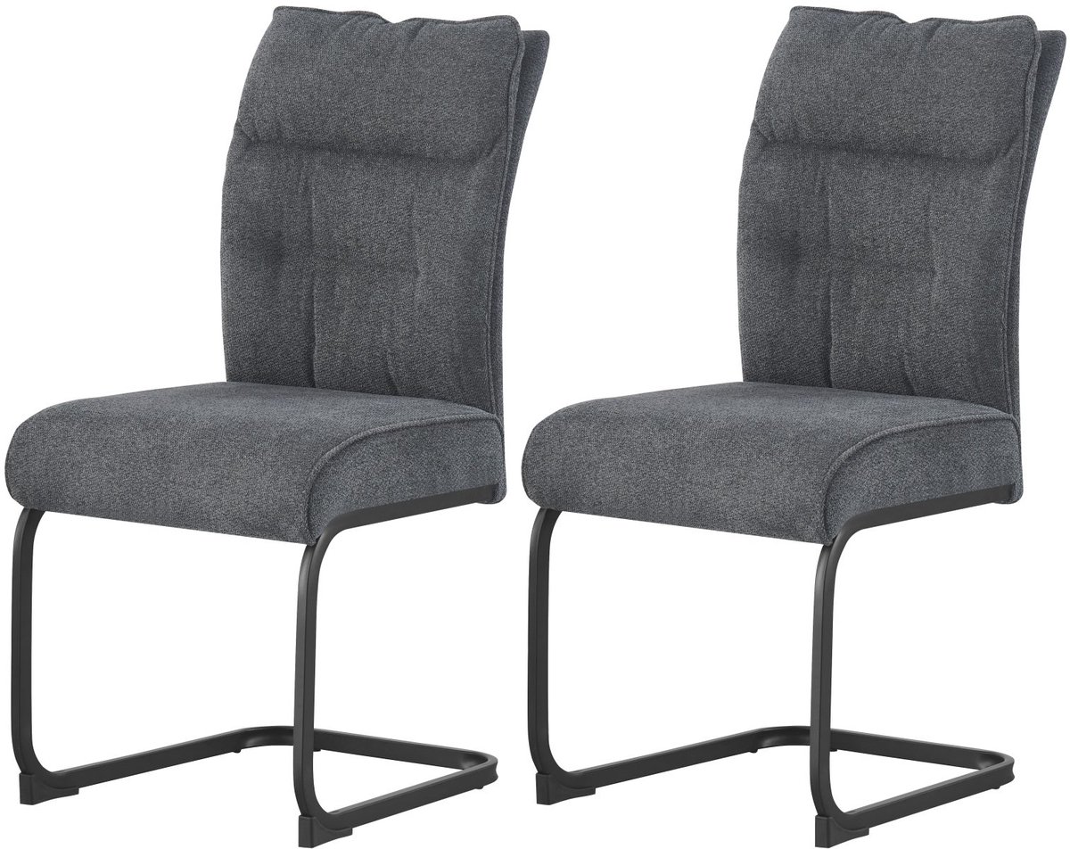 Furnilux Frieda eetkamerstoel set van 2 in antraciet - Moderne design fauteuils - 47cm blanc