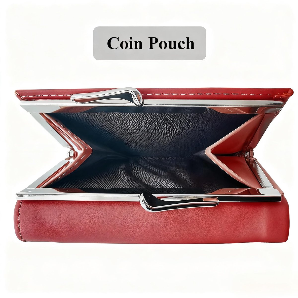 Dailygoods- Portemonnee Dames - Zachte Lederen Portemonnee - Kleine Portemonnee - PU Materiaal - Rood - 10.5x9x3 cm - Damesportemonnee
