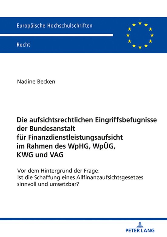 Europaeische Hochschulschriften Recht 6148 - Die aufsichtsre ... - cover