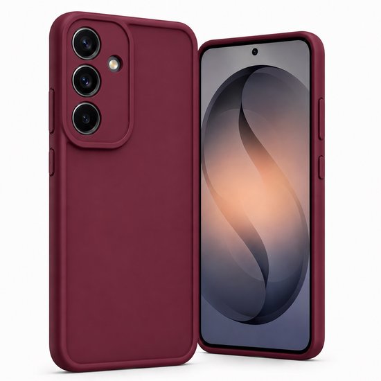 Coque compatible Samsung Galaxy S26 - Housse arrière mate en silicone - Bordeaux