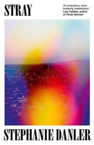 Boek "Stray" van Stephanie Danler met kleurrijke, abstracte gloed over een stad.