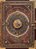 Bruin, lederachtig boek getiteld 'The Guardian Alliance' met gouden details, een kompasontwerp en een centraal juweel.
