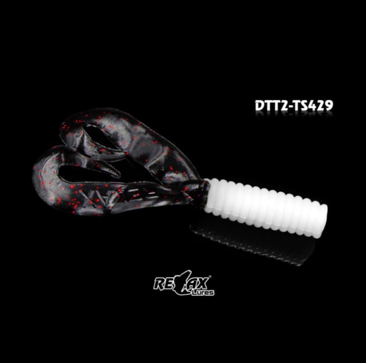 Relax Lures Twister DTT White Black Glitter (4.5cm)