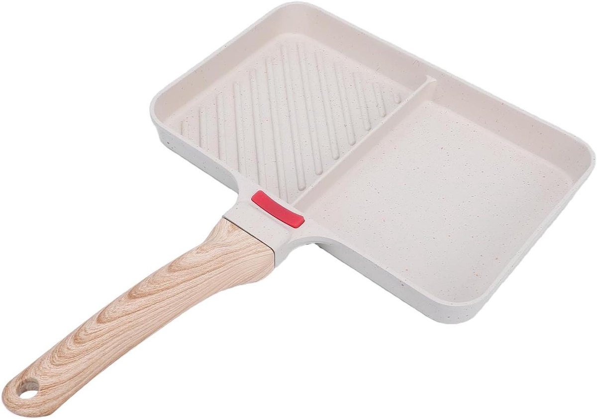 Japanse Omeletpan - Tamagoyaki Pan Koekenpan - Ontbijt Maken - Antiaanbaklaag 2 Secties - Niet Gespecificeerd - Zwart