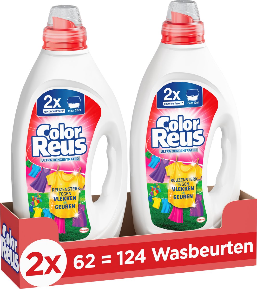 Color Reus Ultra Concentrated Gel Wasmiddel | 2 x 62 wasbeurten | 124 wasbeurten | Voordeelverpakking