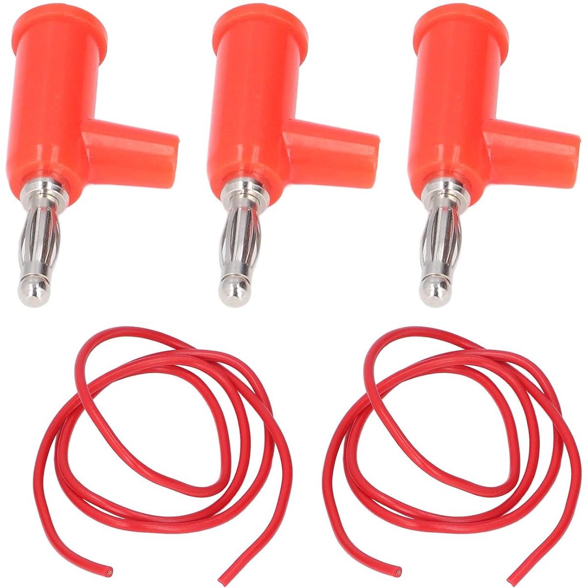 Meetsnoerenset Banaanstekker - Testkabels Meetkabel - Elektrisch Testen - Hoge Geleiding Messing - 1 mm² - Rood