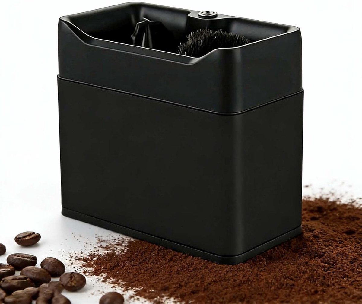 Koffiedik Schoonmaakmachine Portafilter Reiniger Espresso Onderhoud Automatisch Met Dubbele Borstels Past Op 58mm 51mm Zwart