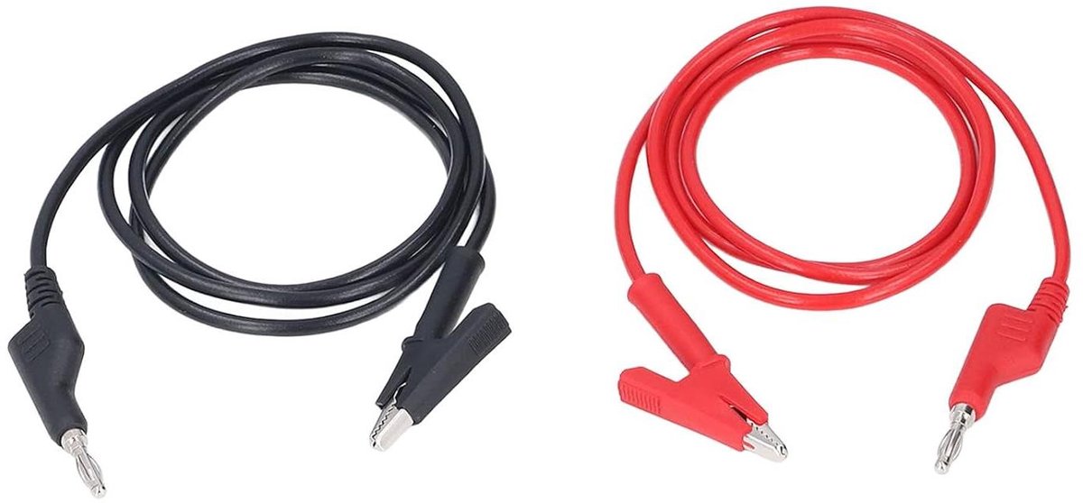 Elektrische Testkabel - Meetsnoer Set - Accu Testen - Hoge Spanning - 20A 3000V - Rood Zwart