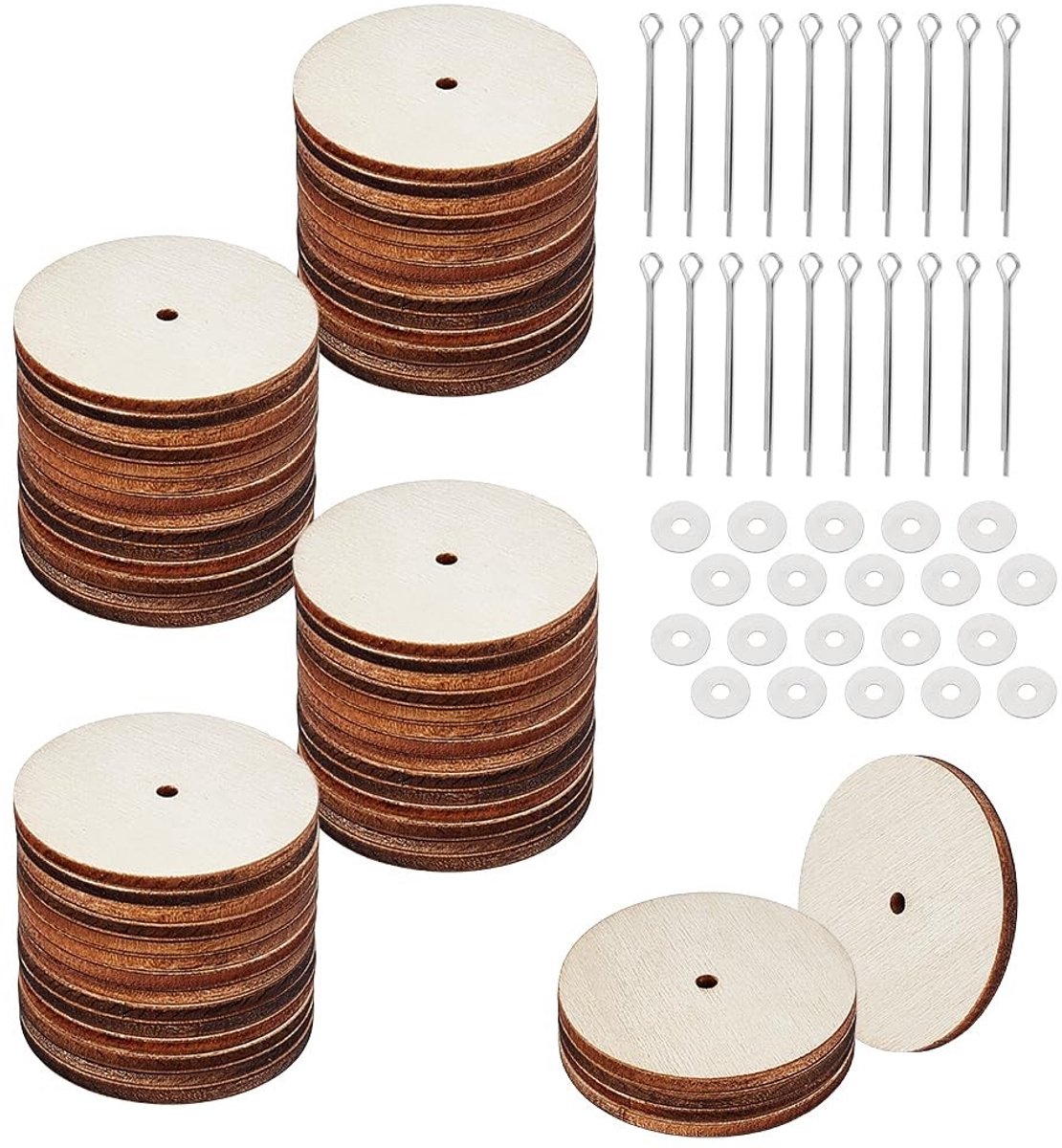 Dailygoods- Poppengewrichten 35 mm - Houten Verbindingen - Draaischarnieren - Connectoren - Doe-het-zelf Accessoires - Geschikt voor Knuffeldieren - Poppen