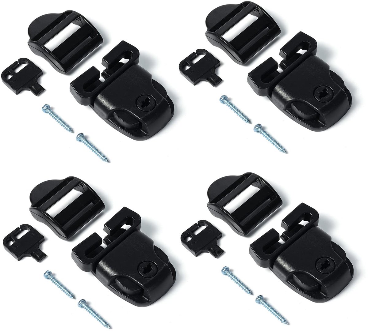 Dailygoods- Hot Tub Cover Clips - Vervangende Reparatie Kit - 4 Stuks - Kunststof - Inclusief Sleutel/Schoeven - Voor Hot Tub Cover Bandjes - Bubbelbad Clips