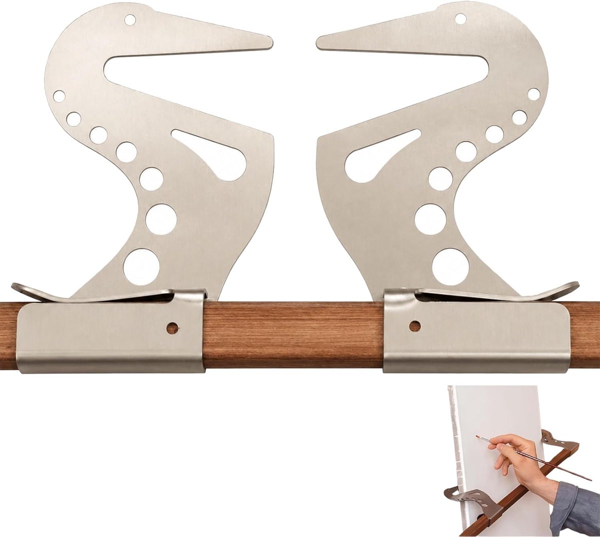 Schildersezel - Verstelbaar & Inklapbaar - Handstabilisator - Handsteun voor Schilderen - Tafelezel - Veldezel - Atelierezel - Schildersezel - Verven - Schilderset - Voor canvas, schilderen, tekenen, miniatuur detailwerk - Zilver
