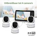 Babyfoon met 3 camera's en monitor, uitbreidbaar tot 4 camera's.