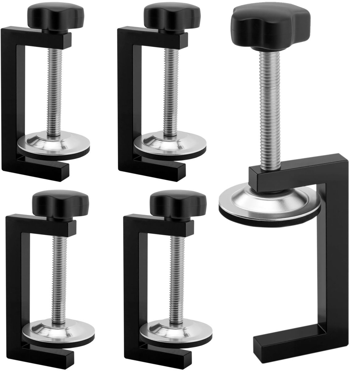Dailygoods- Klemmen 5 Stuks - Verstelbare Tafel Klemmen - G-Klemmen - Houtbewerking Klemmen - Aluminium/Koolstofstaal - Compact 93 x 50 x 10 mm - Houtklemmen