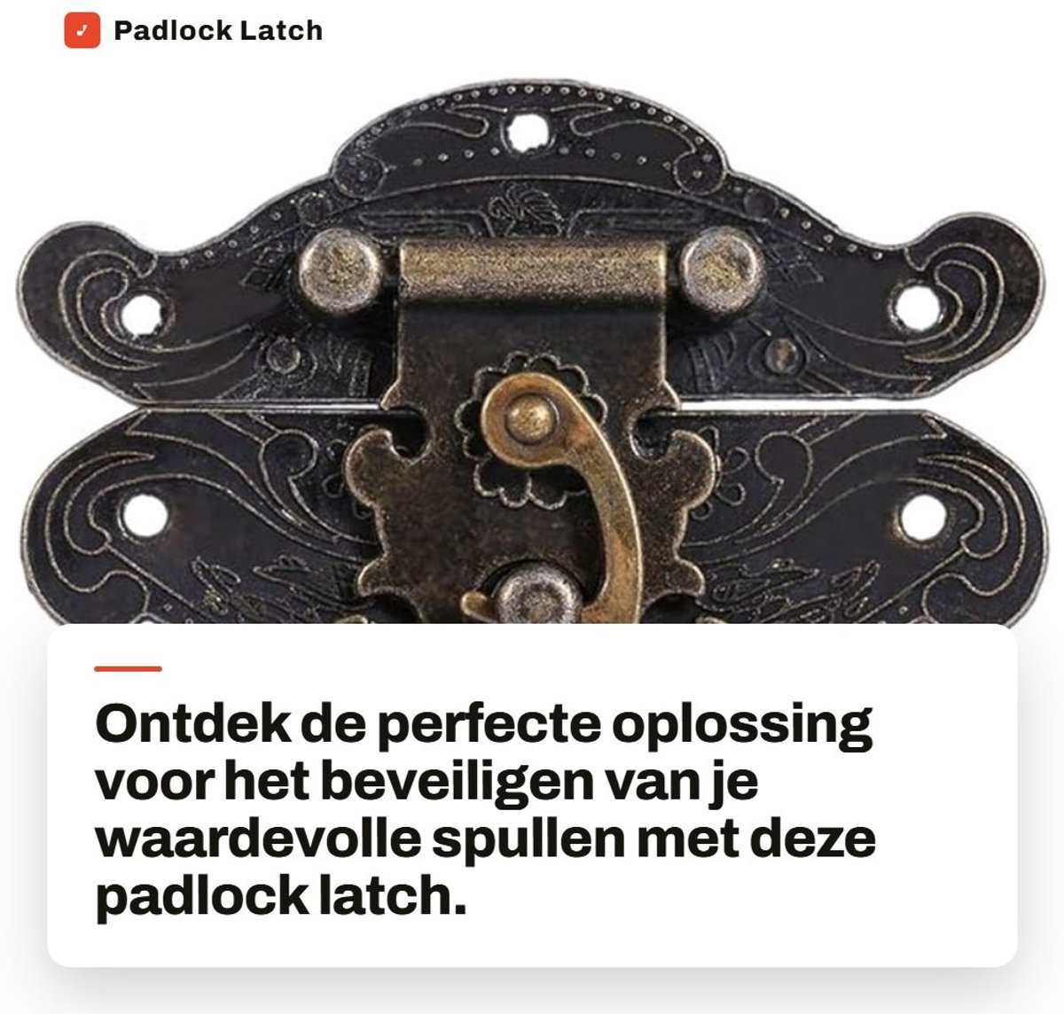 Dailygoods- Kofferslot Retro Design - Hasp/Slot - Zinklegering - Geschikt voor Houten Kisten - Eenvoudig te Installeren - Hoogwaardige Kwaliteit