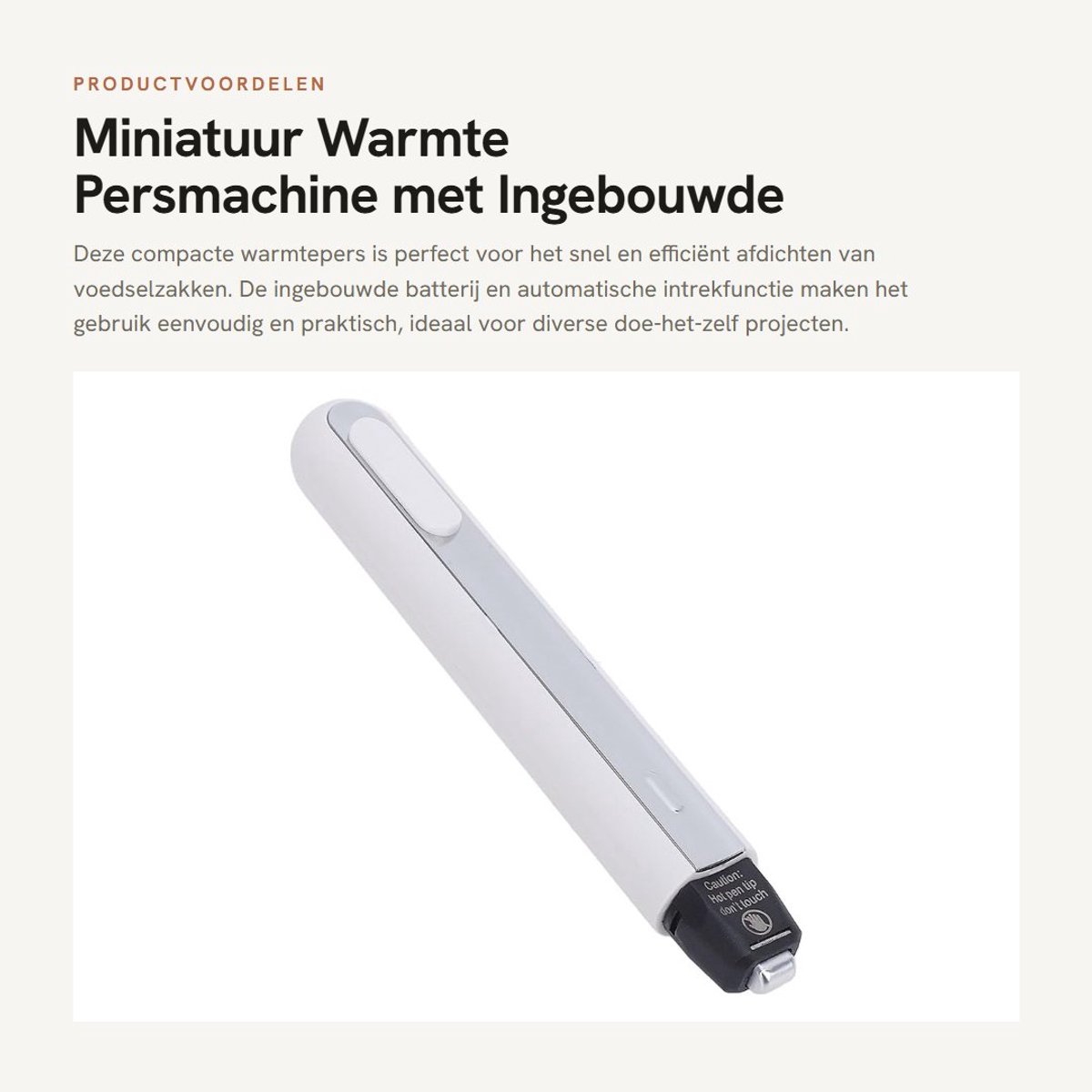 Dailygoods - Miniatuur Warmte Persmachine met Ingebouwde Batterij
