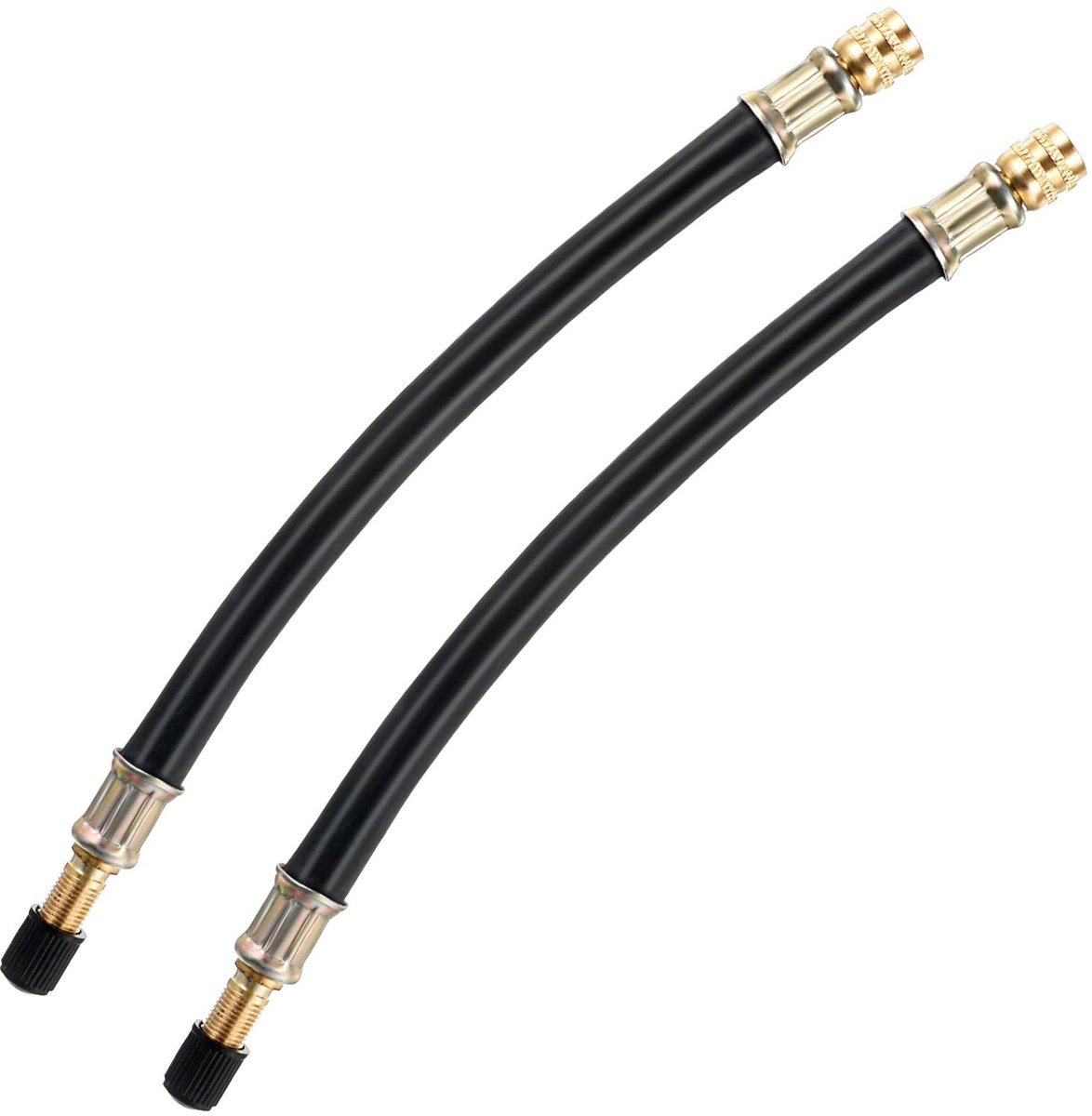 Dailygoods- Bandenventielverlenging 2 Stuks - Flexibel/Rubber - Autoventielset - Hoge Kwaliteit - Universeel - Afmetingen 21 x 1,03 cm - Ventielverlenging