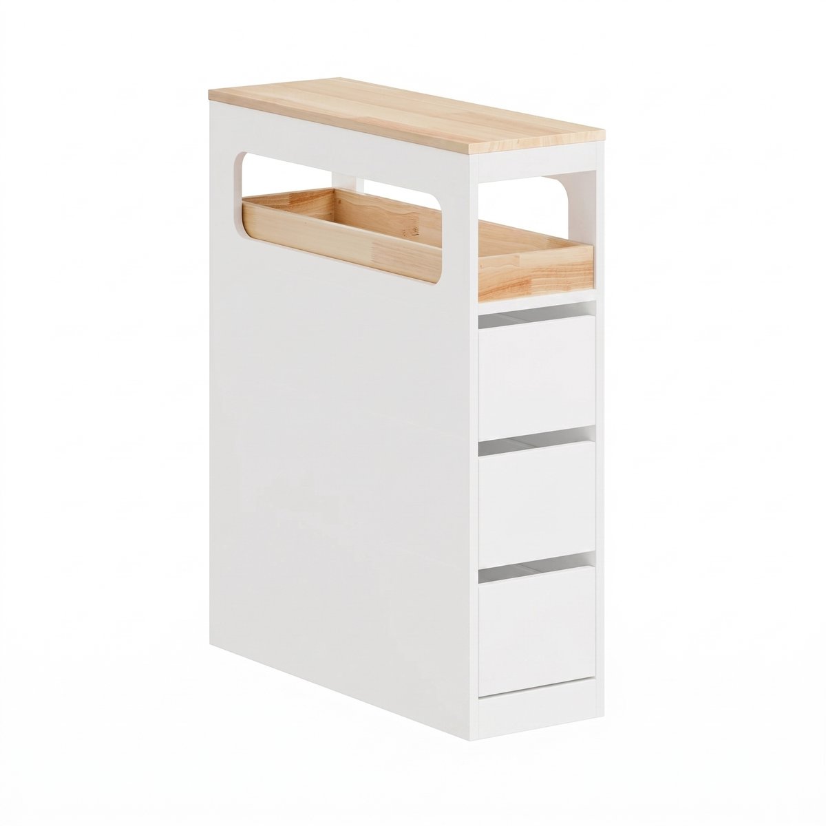 NordHaus Bijzet Tafel - Badkamerkast - Opbergkast met Laden - Ruimtebesparend Design - Wit 23 x 65 x 82 cm