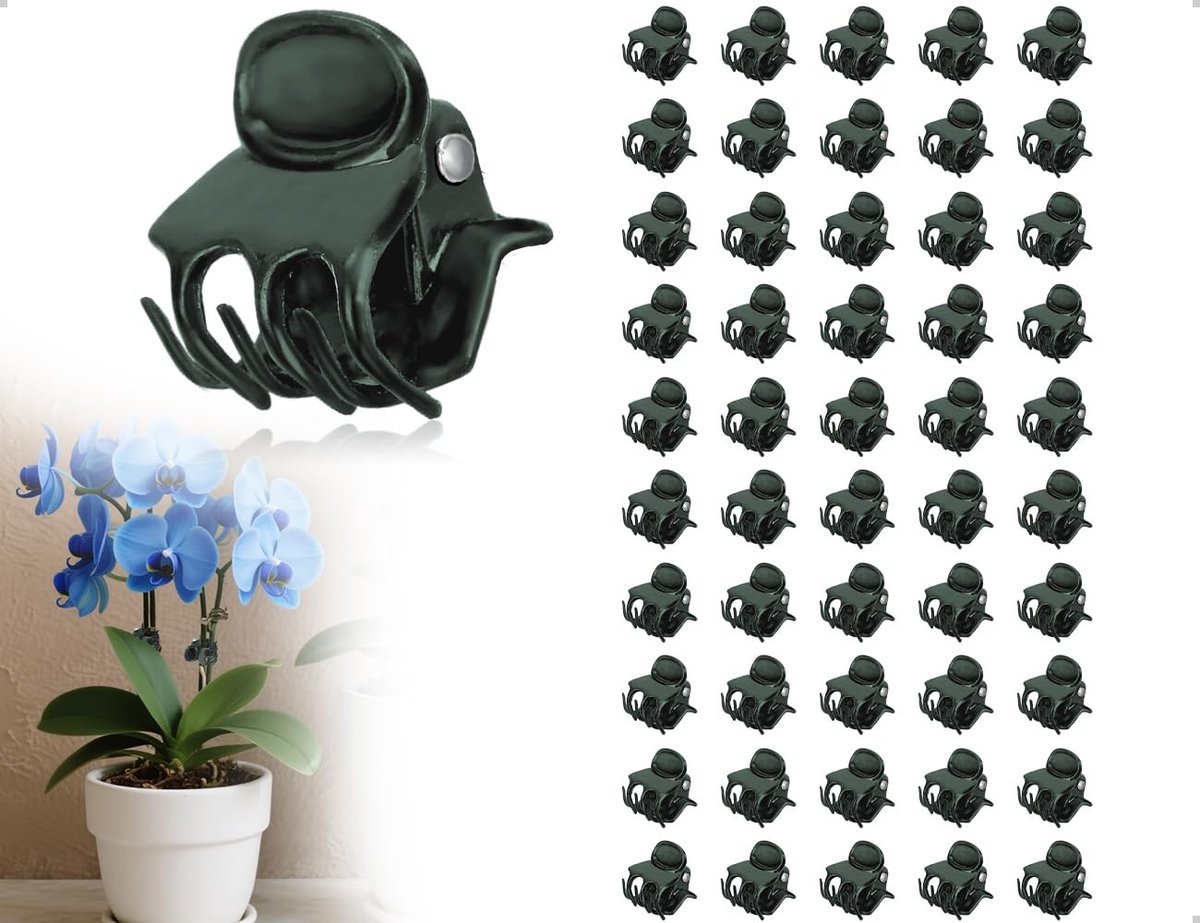 Dailygoods- Kunststof Klemmen 50 Stuks - Plantensteun - Orchideeën Klemmen - Tuinaccessoires - Duurzaam - Eenvoudig in Gebruik - Plantenclips