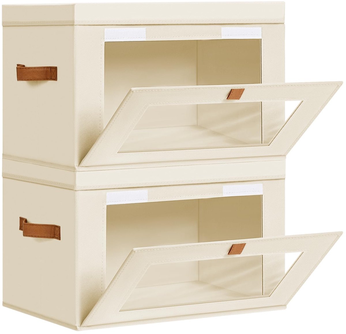 Dailygoods- Opbergdozen met Deksel - Set van 2 - Opbergdoos Stof - Opvouwbare Opbergdozen - 42 x 30 x 28 cm - Ruimtebesparend - Opbergmanden