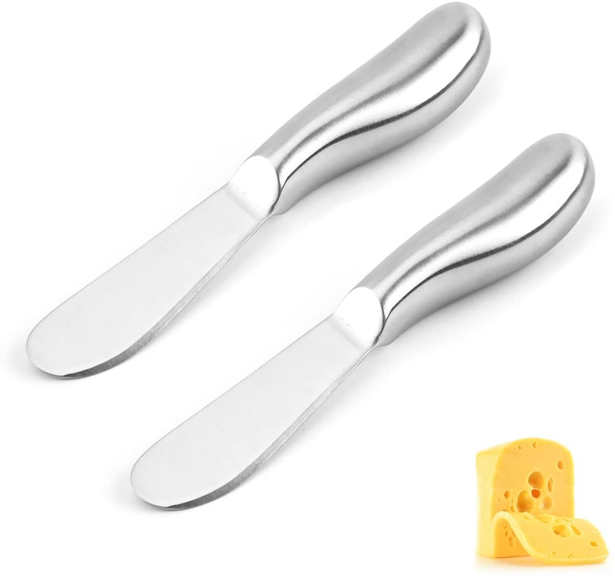 Dailygoods- Botermessen 2 Stuks - Ergonomische Handgreep - Kaasmessenset - Boter/Roomkaas - Vaatwasmachinebestendig - Roestvrij Staal - Kaasmessen