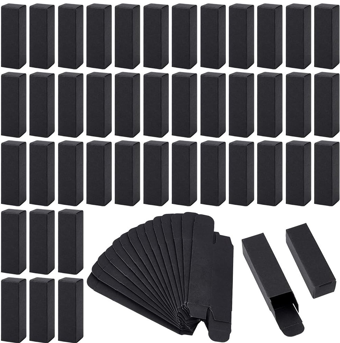 Dailygoods- Lippenstiftdoosjes 60 Stuks - Kraftpapier - 2,5x2,5x8cm - Inklapbaar - Verpakking voor Parfumolie - Handig voor Geschenken - Verpakkingsdoosjes