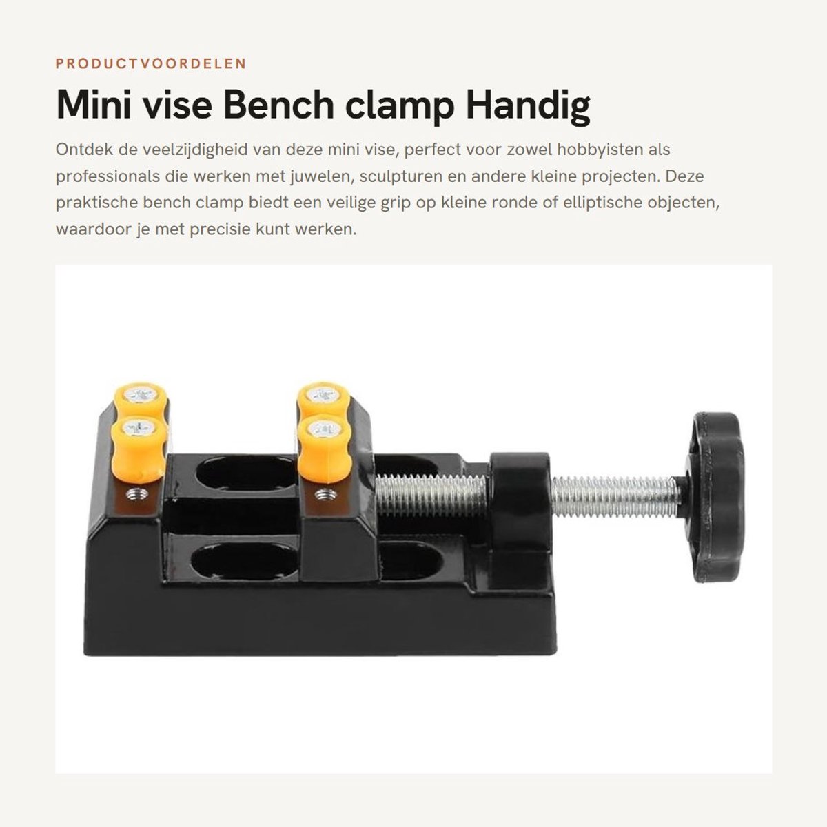 Dailygoods- Bankvise Mini - Lichtgewicht - Schokbestendig - Voor Hobbywerk - Voor Juwelenproductie - Handen Vrij - Metalen/Plastic - Mini Vise