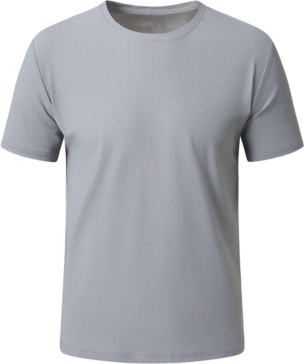 YOUTHUP Heren Sport T-Shirt Outdoor Sneldrogend Ademend Lichtgewicht Grijs