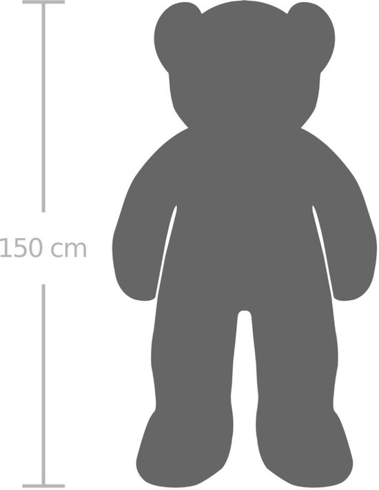 Grijze silhouet van een teddybeer, 150 cm hoog.