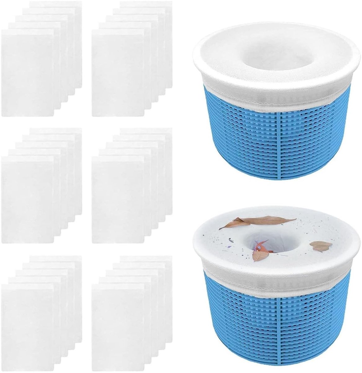 Dailygoods- Filtersokken 30 Stuks - Nylon - Elastisch - Voor Zwembad - Skimmer - Vangen van Bladeren/Haar/Insecten - Skimmersok