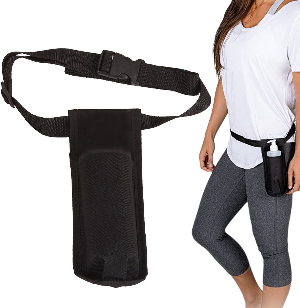 Dailygoods- Heuptas Verstelbaar - Massagefleshouder - Nylon - Lichtgewicht - Handig - Eenvoudig Ontwerp - Fleshouder