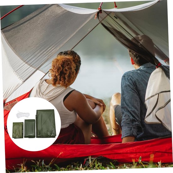 Nood Tent Set - Nood Slaapzak - Outdoor Noodgeval - Thermale Bescherming - 240x150CM - Olijfgroen — afbeelding 3