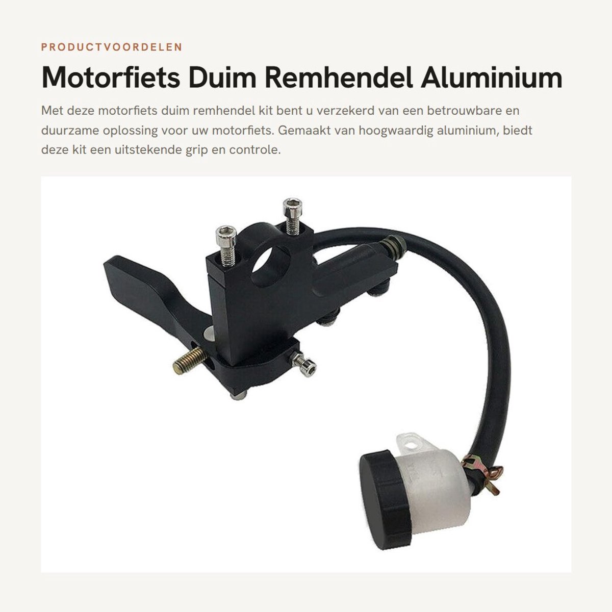 Dailygoods- Remhendel Aluminium - Rempomp - Bevestigingsbeugel - Montagebeugel - Inclusief Schroeven/Moeren - Professionele Klantenservice - Motorfietsremhendel