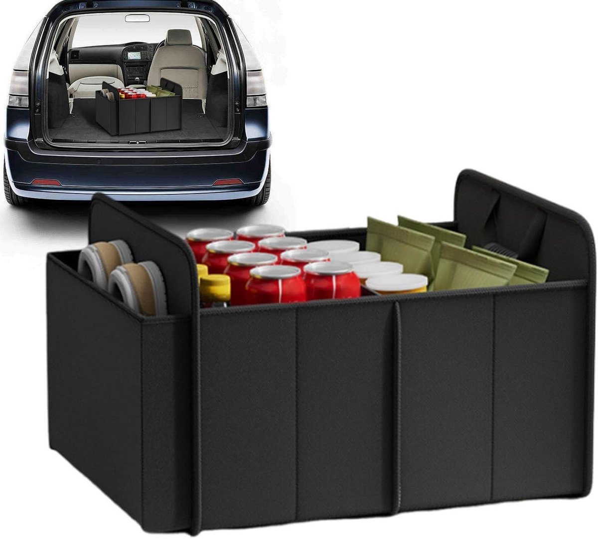 Kofferbak Organizer - Opbergdoos Auto - Auto Opruimen - Opvouwbaar Ontwerp - 65 Liter - Zwart